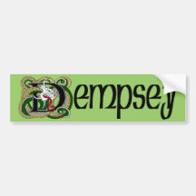 Dempsey Celtic Dragon Bumper Sticker
