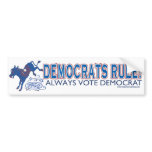 Dems Rule Blue Donkey Kick Bumper Sticker 