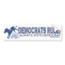 Dems Rule Blue Donkey Kick Bumper Sticker 