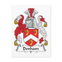 Denham Family Crest Post Cards