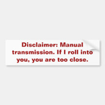 Déni de responsabilité : Transmission manuelle Autocollant Pour Voiture
