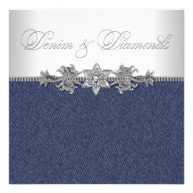 Denim and Diamonds Party Invitations
