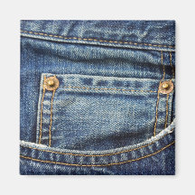 Denim - Blue Jean Pocket Refrigerator Magnets