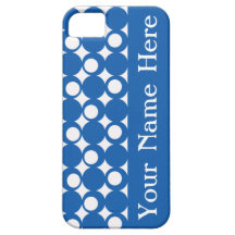 Denim Blue Mod Ball Design with name iPhone 5 Case