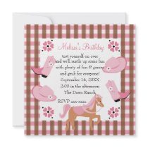 Denim Cowgirl Birthday Personalized Invitation