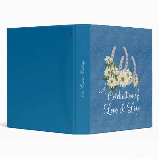 Denim Daisies  Horseshoes Western Wedding Binders