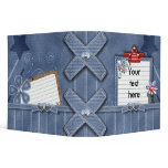 denim girly notes journal 3 ring binder