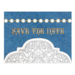 Denim Lace  Save the Date POSTCARDS