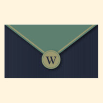 Denim Monogram Elegant Envelope Business Cards business cards