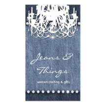 Denim n Diamonds Business Card Chandelier