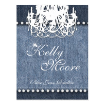 Denim 'n Diamonds Chandelier Blue Jean Post Cards