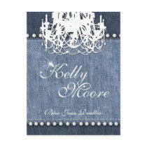 Denim 'n Diamonds Chandelier Blue Jean Post Cards