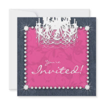 Denim n Diamonds Wedding Chandelier Floral Pink
