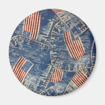 Denim & Old Glory Refrigerator Magnet