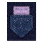 Denim Pocket - Save the Date postcards
