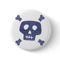 Denim Skull Pins
