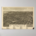Denison Texas 1886 Antique Panoramic Map