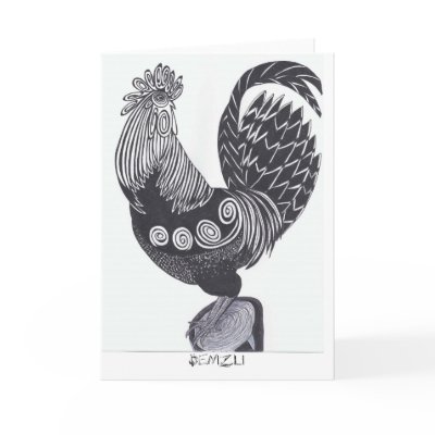 Denizli Rooster Greeting Card by CockTailDoodles