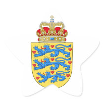 denmark coat of arms star sticker
