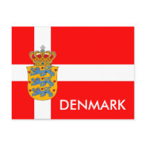 Denmark Flag & Coat of Arms Postcard!