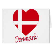 Denmark Flag Heart Greeting Card