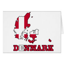 Denmark Flag in Map Greeting Card