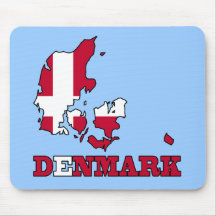 Denmark Flag in Map Mousepad
