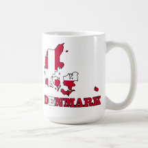 Denmark Flag in Map Mug