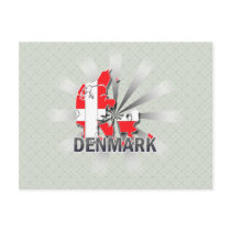 Denmark Flag Map 2.0 Postcards
