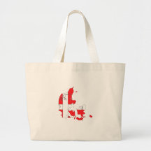Denmark flag map canvas bags