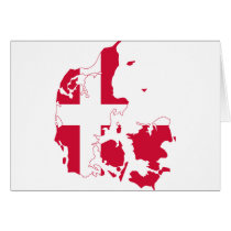 Denmark Flag map DK Greeting Card
