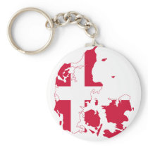 Denmark Flag map DK Key Chains