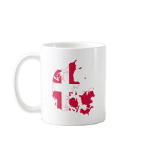 Denmark Flag map DK Mugs