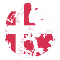 Denmark Flag map DK Stickers