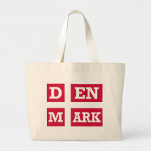 Denmark Flag Text Tote Bag