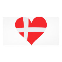Denmark heart icon photo card template