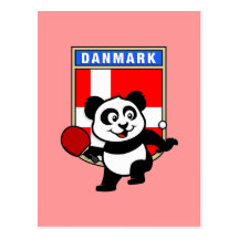 Denmark Table Tennis Panda Postcard