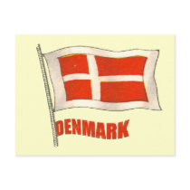 Denmark vintage flag Dansk fans gifts Postcard