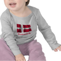 Denmark Waving Flag with Name in Danish