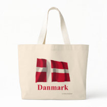 Denmark Waving Flag with Name in Danish Bag