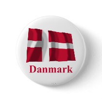 Denmark Waving Flag with Name in Danish