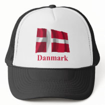 Denmark Waving Flag with Name in Danish