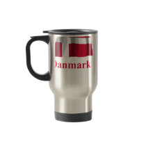 Denmark Waving Flag with Name in Danish Mug
