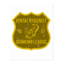 Dental Hygienist Drinking League Postcards