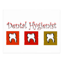 Dental Hygienist Gifts, 3 Teeth Design Post Card