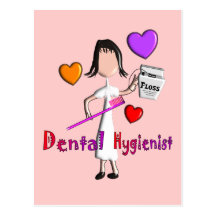 Dental Hygienist Gifts Adorable Hearts Design Post Card