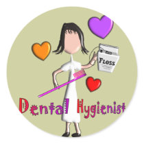 Dental Hygienist Gifts Adorable Hearts Design Round Sticker