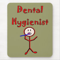 Dental Hygienist Stick Person With Toothbrush Mouse Pad