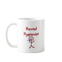 Dental Hygienist Stick Person With Toothbrush Mugs