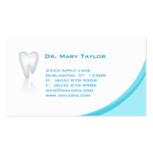 Dental Molar Business Card Blue curve
